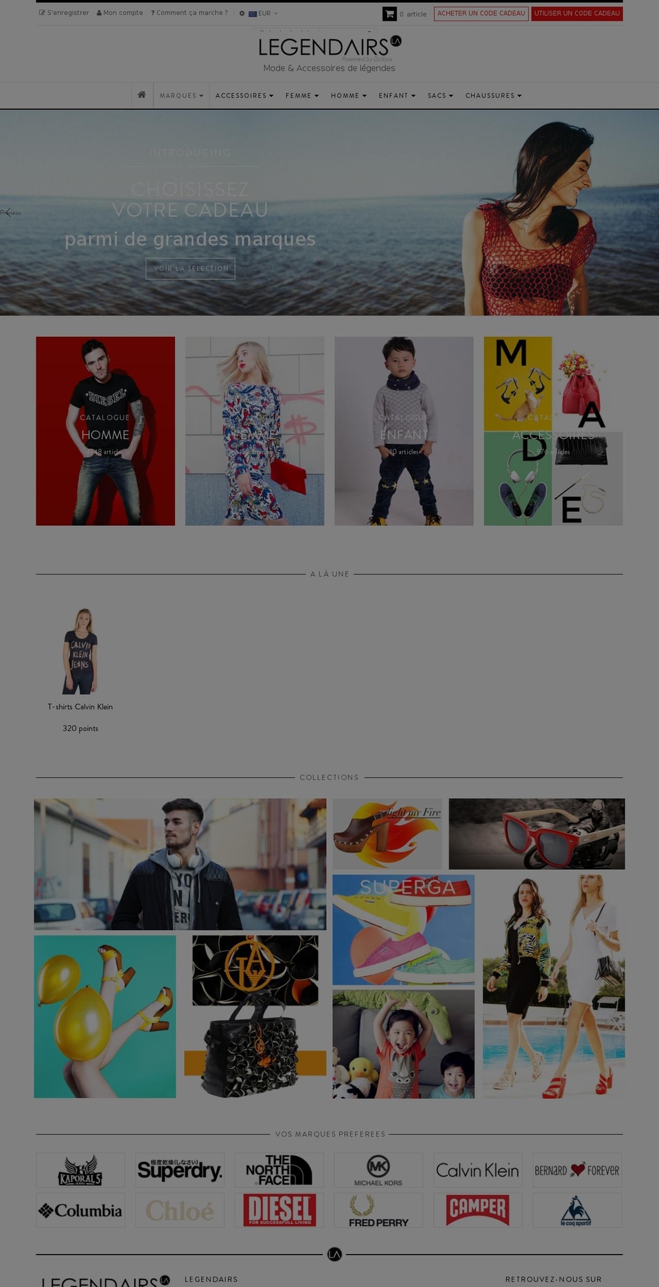 legendairs.com shopify website screenshot