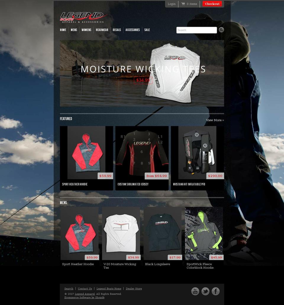 legendapparel.com shopify website screenshot
