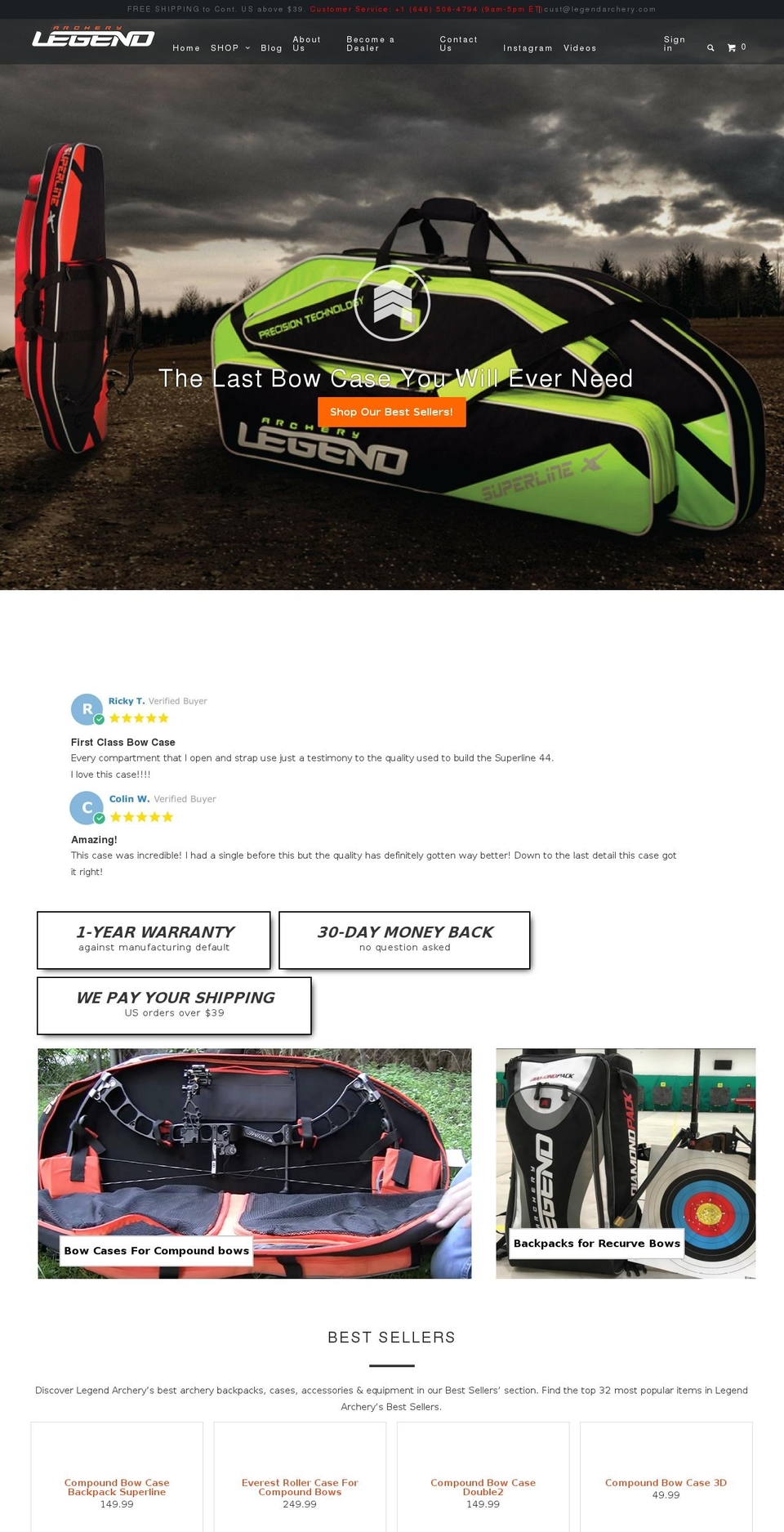 legendarchery.com shopify website screenshot