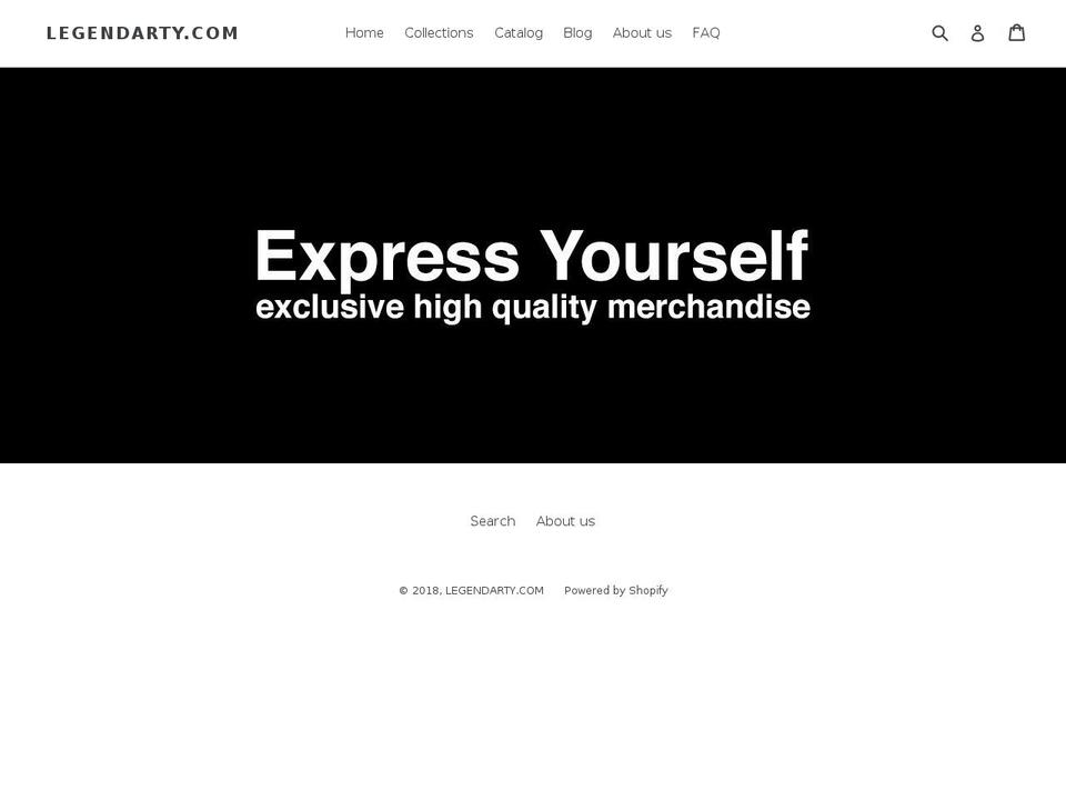 legendarty.com shopify website screenshot