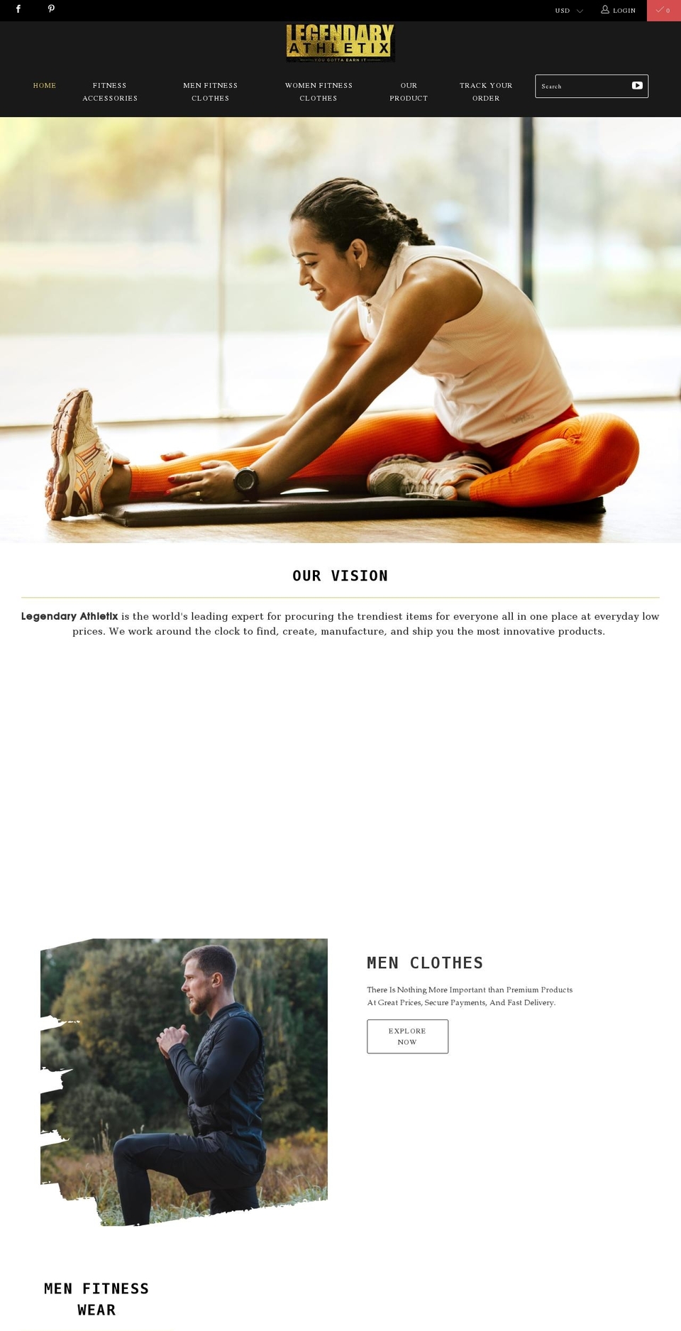 legendary-athletix.com shopify website screenshot