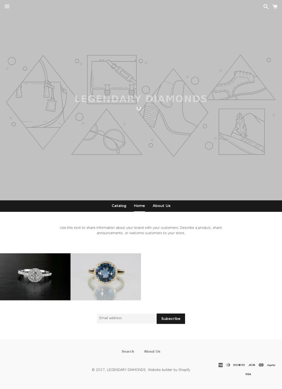 legendary-diamonds.com shopify website screenshot