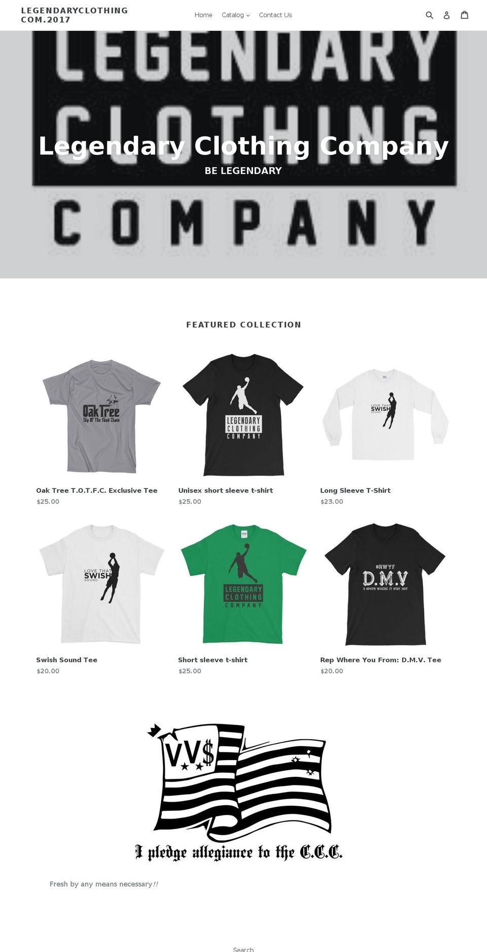 legendarycc.com — Shopify storefront screenshot
