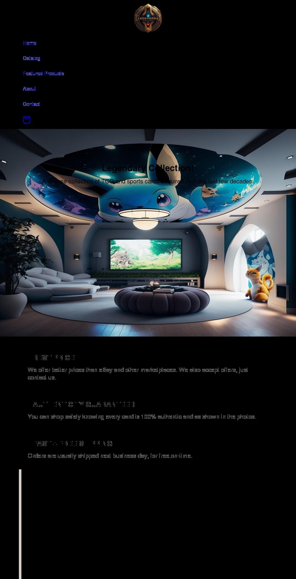 legendarycollect.com shopify website screenshot