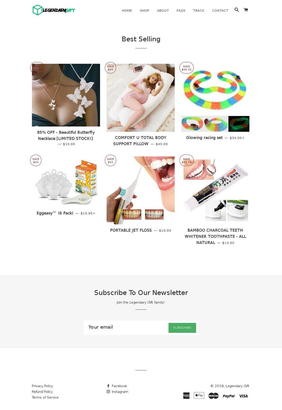 legendarygift.com — Shopify storefront screenshot
