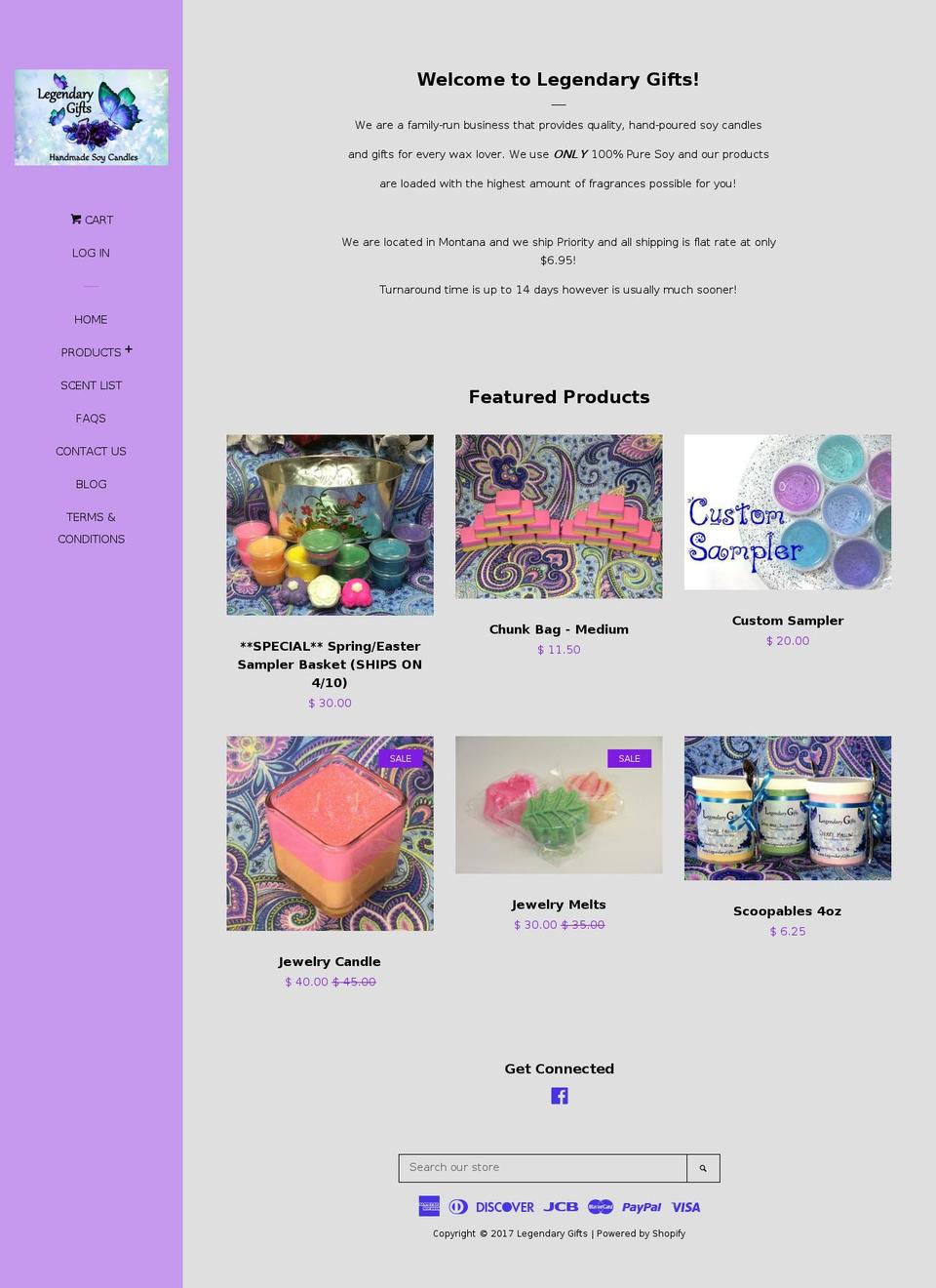 legendarygifts.com shopify website screenshot