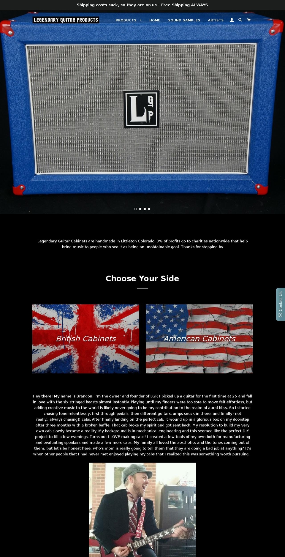 legendaryguitarproducts.com — Shopify storefront screenshot