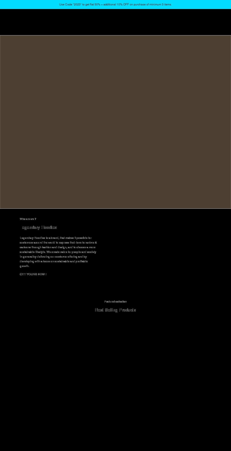 legendaryhoodies.com shopify website screenshot