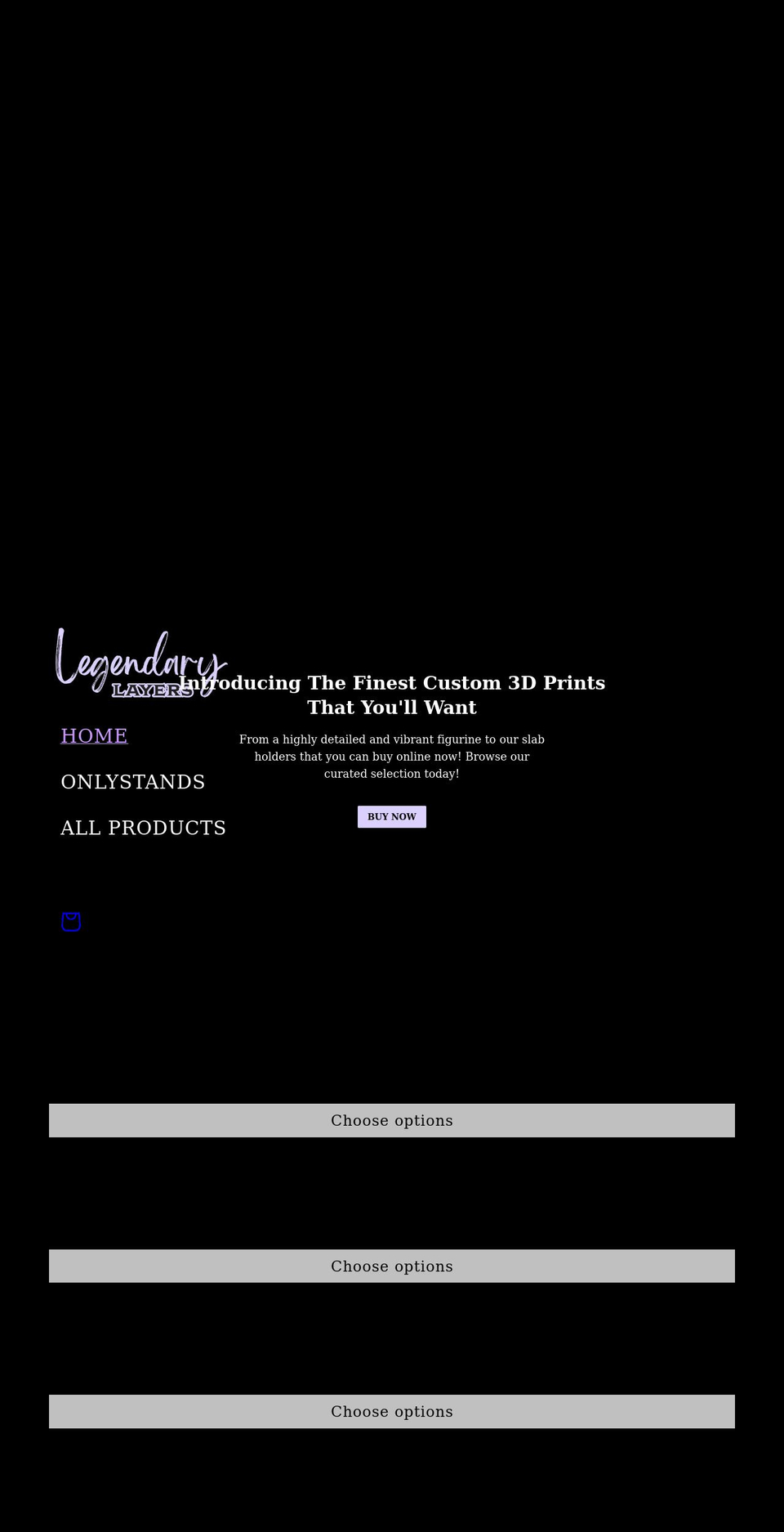 legendarylayers.com shopify website screenshot