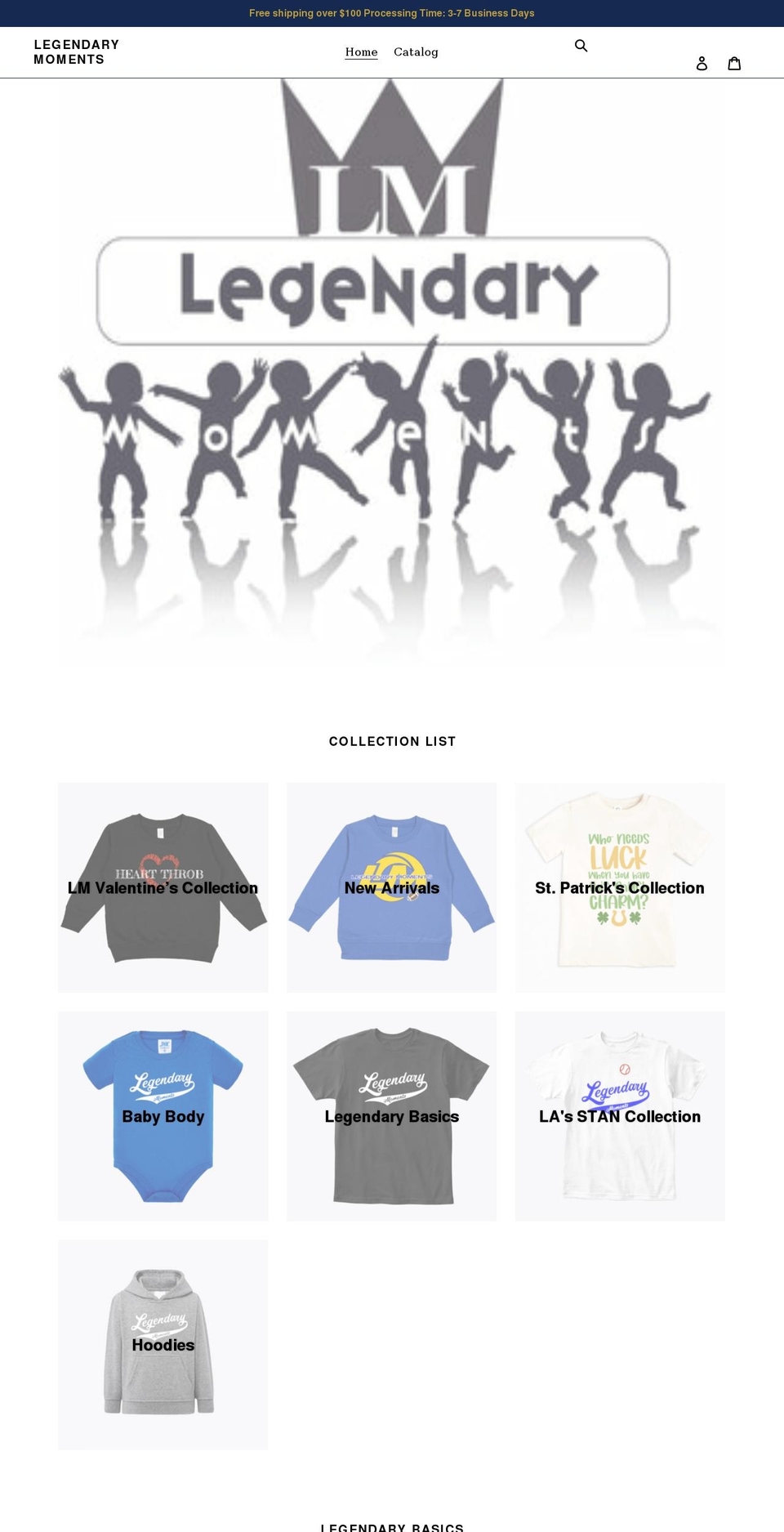 legendarymomentsla.com shopify website screenshot