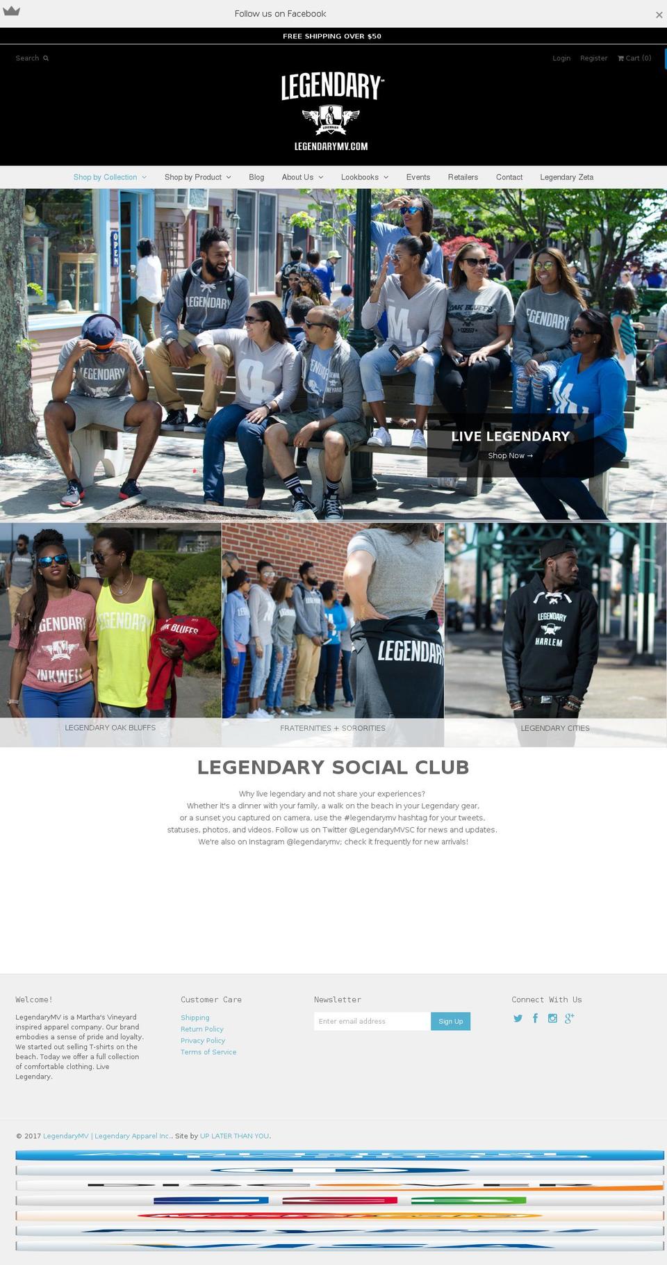 in progress v Shopify theme site example legendarymv.com