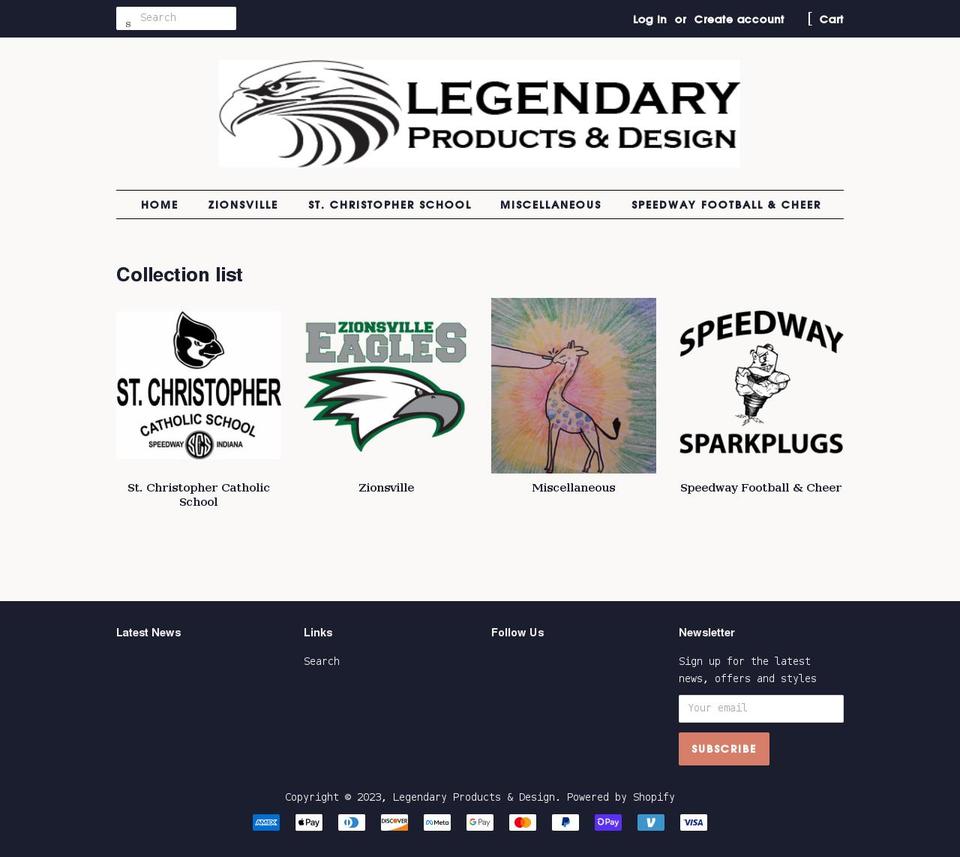 legendarypd.com — Shopify storefront screenshot