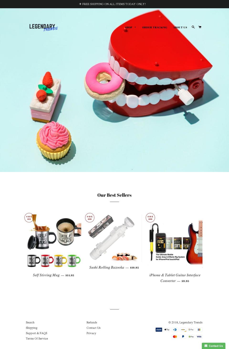 legendarytrends.com — Shopify storefront screenshot