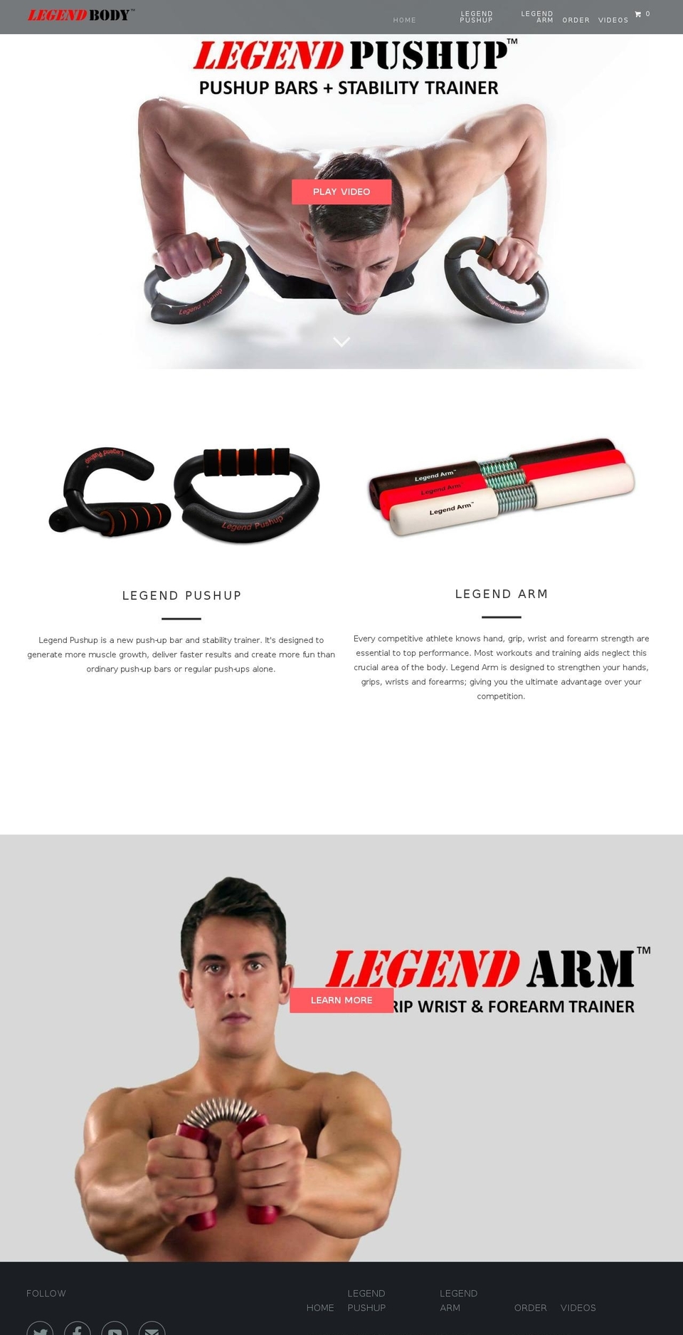 legendbody.com shopify website screenshot