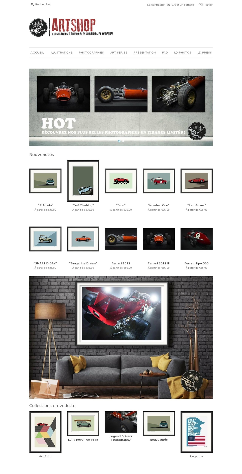 legenddrivers-artshop.com — Shopify storefront screenshot