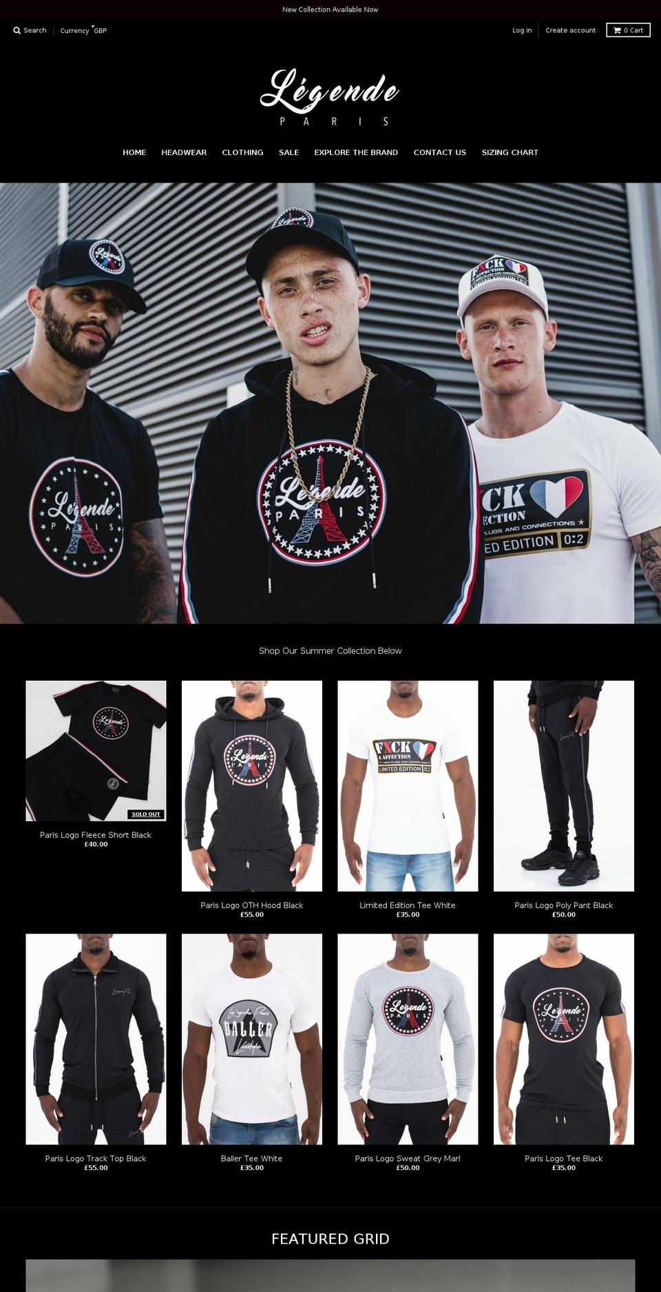 legendeapparel.com shopify website screenshot