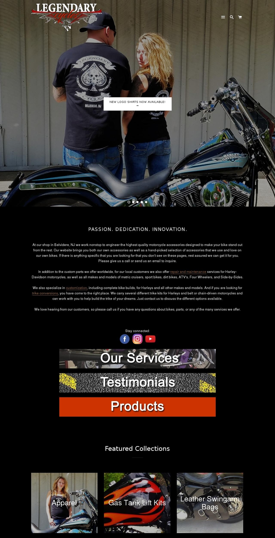 legenderycycle.com — Shopify storefront screenshot