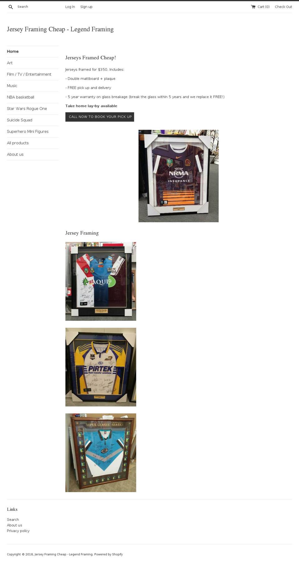 legendframing.com — Shopify storefront screenshot