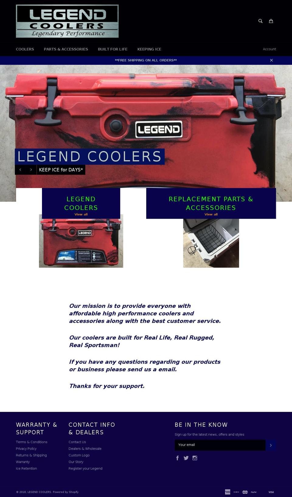 legendkayaks.com — Shopify storefront screenshot