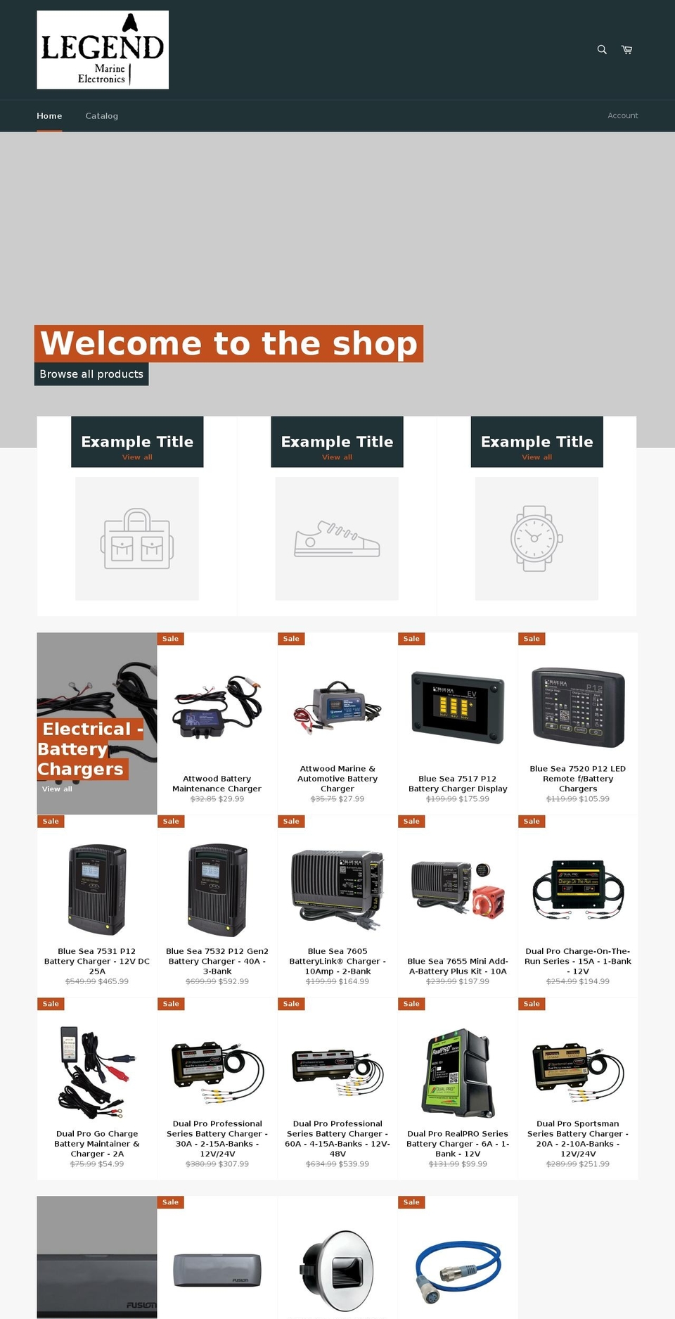 legendmarineelectronics.com — Shopify storefront screenshot