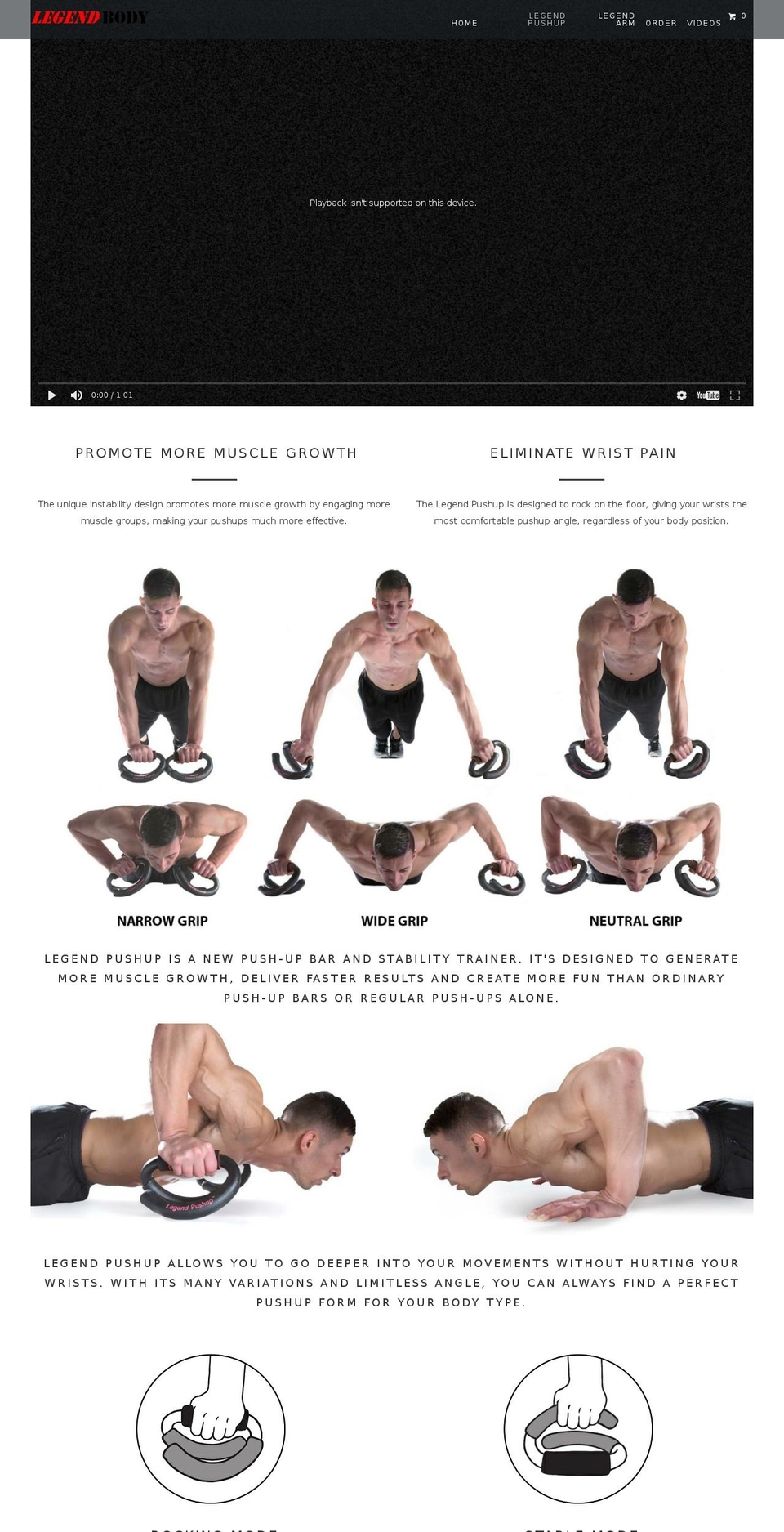 legendpushup.com shopify website screenshot