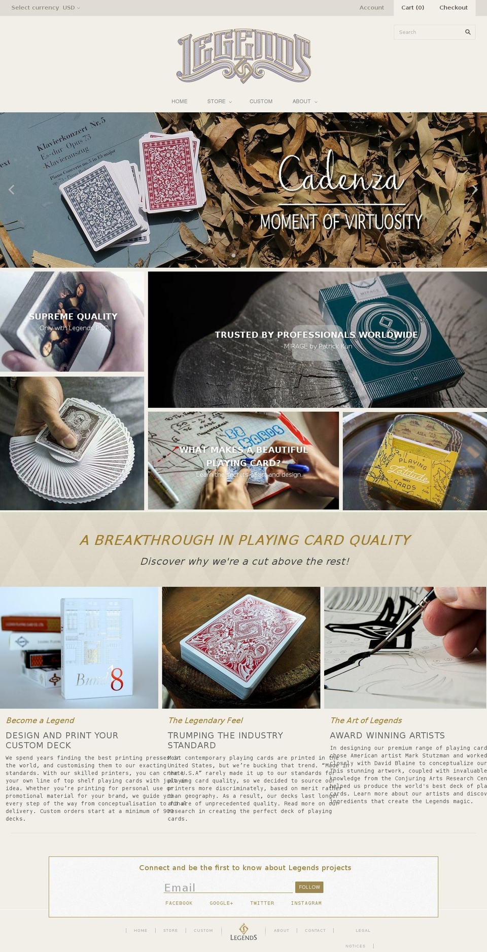 TMG Grid Shopify theme site example legends-playing-cards.myshopify.com