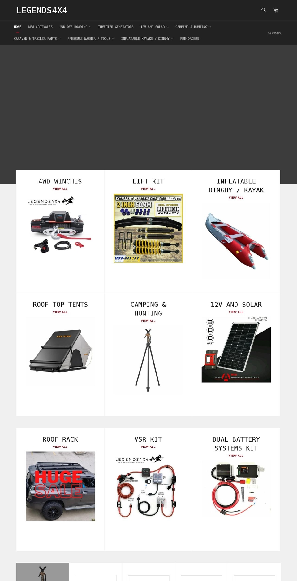 legends4x4.com.au shopify website screenshot