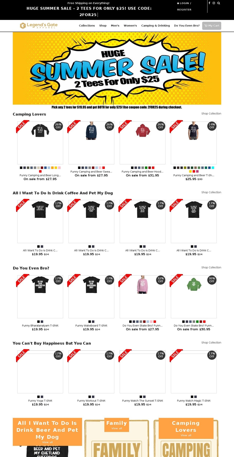 legendsgateapparel.com shopify website screenshot