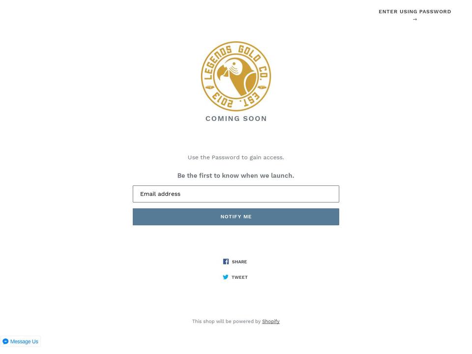 legendsgoldco.com — Shopify storefront screenshot