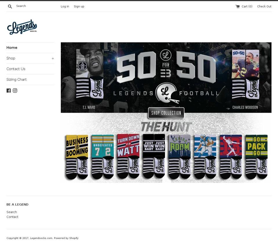 Legend Shopify theme site example legendsocks.com