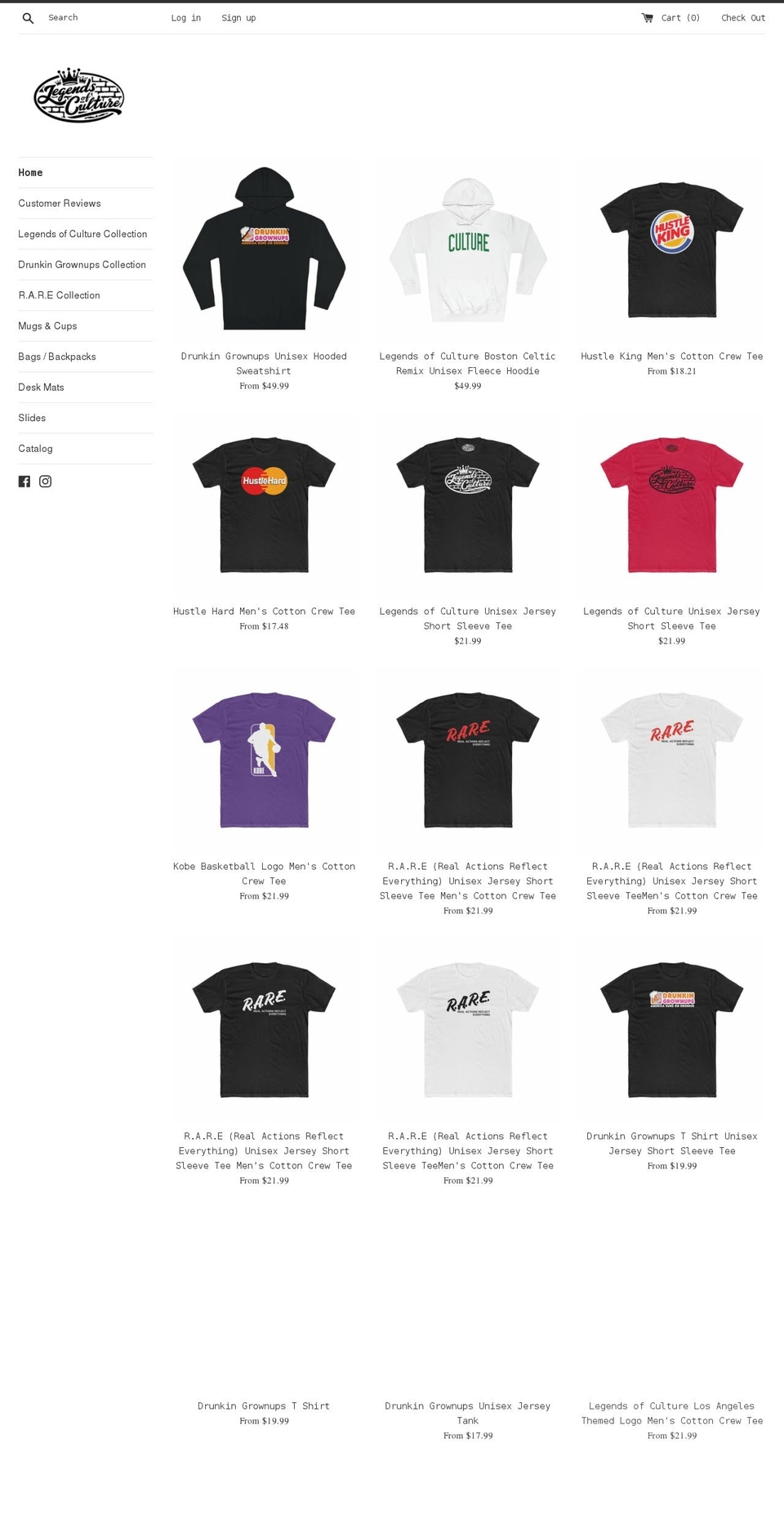 legendsofculture.com shopify website screenshot