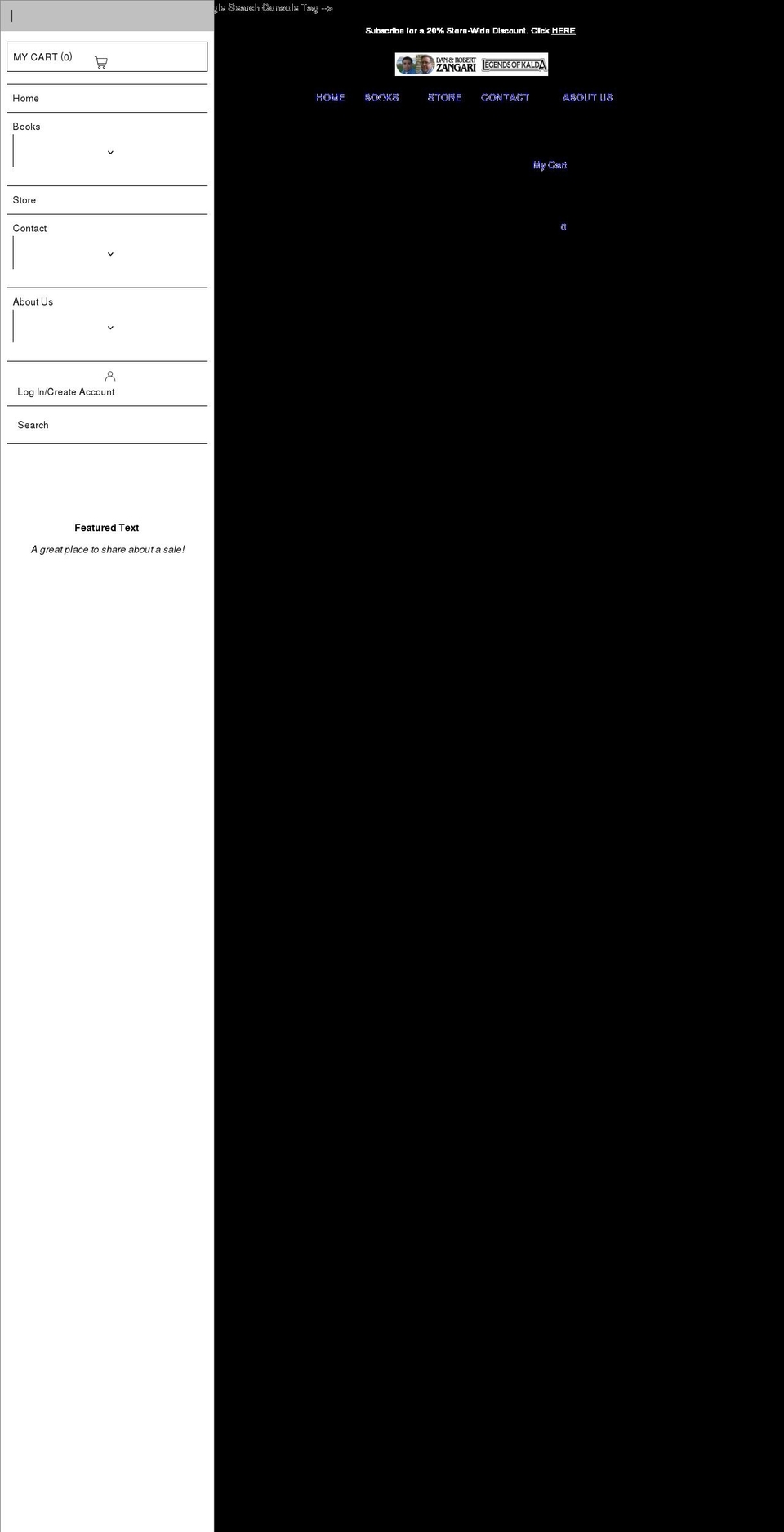 legendsofkalda.com shopify website screenshot