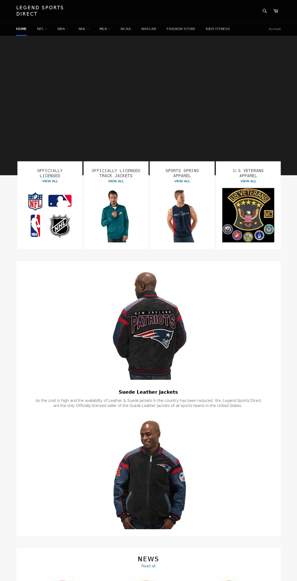 legendsportsdirect.com — Shopify storefront screenshot