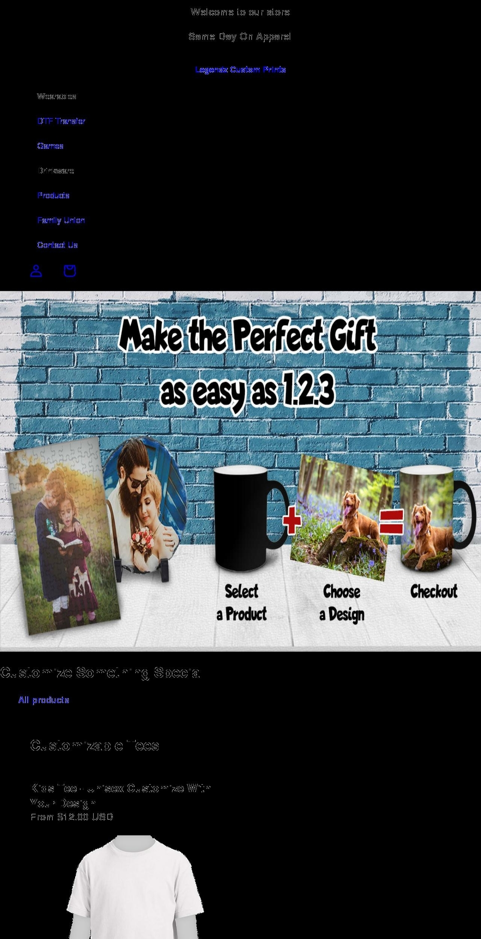 legendzprints.com shopify website screenshot