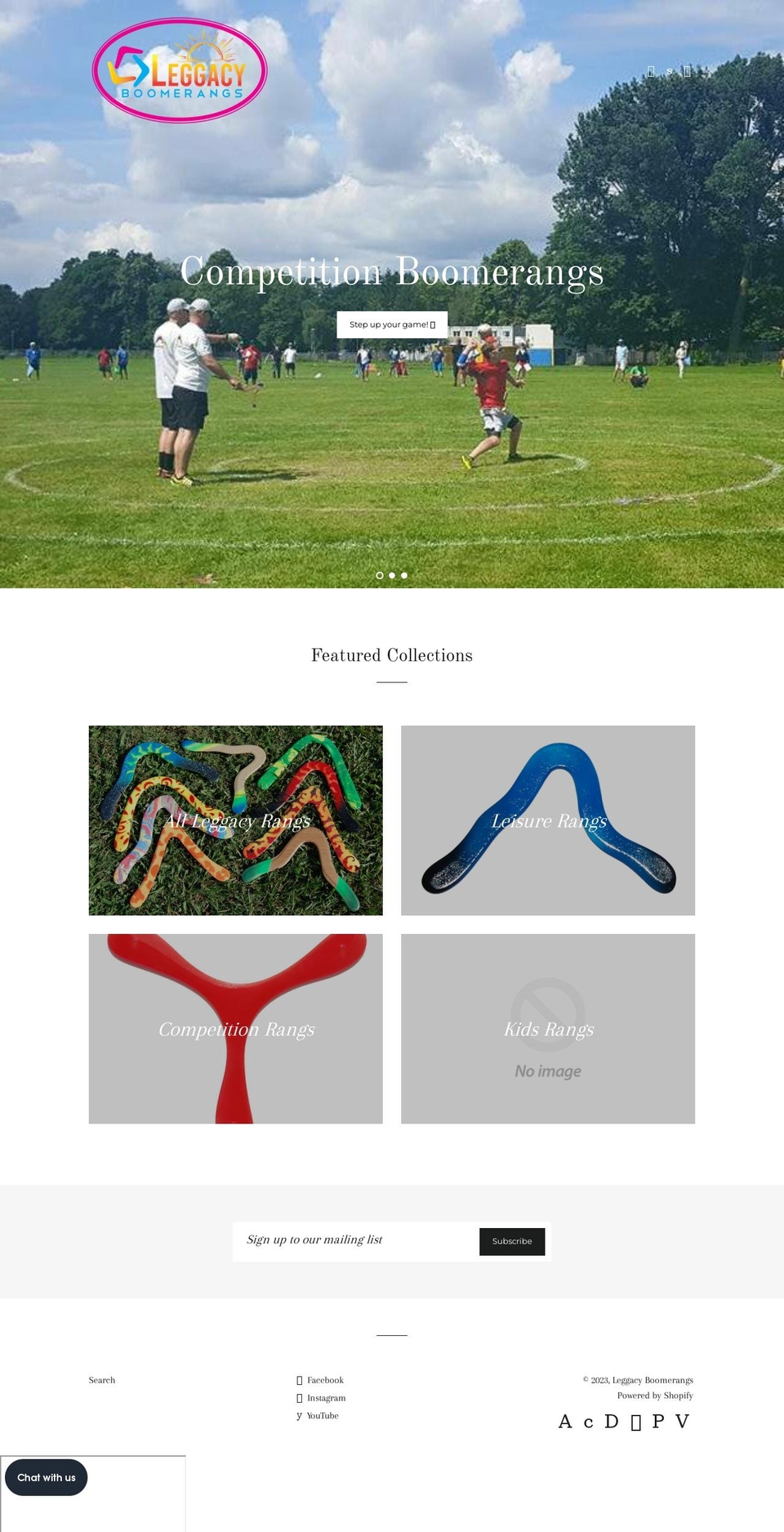 leggacyboomerangs.com shopify website screenshot