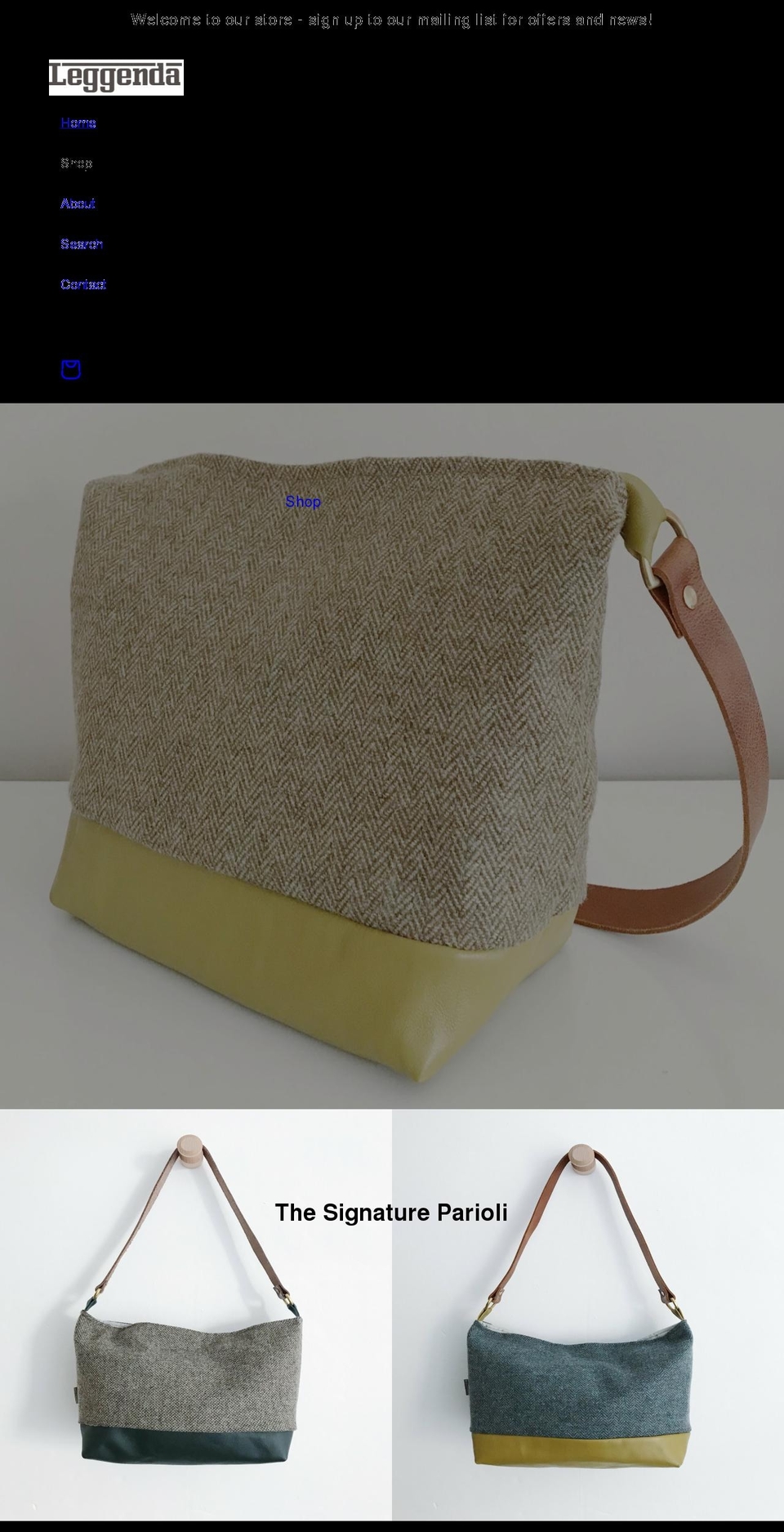 leggenda.co.uk shopify website screenshot