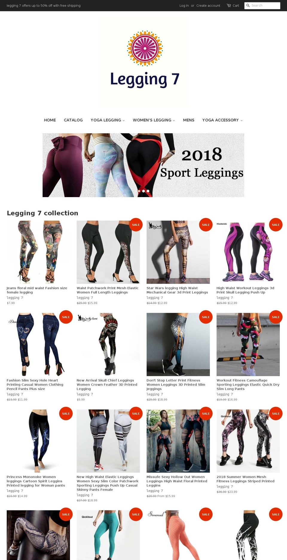legging7.com shopify website screenshot