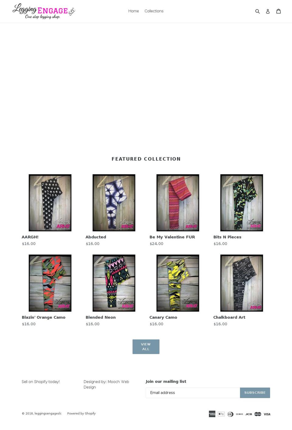 leggingsengageslc.com — Shopify storefront screenshot