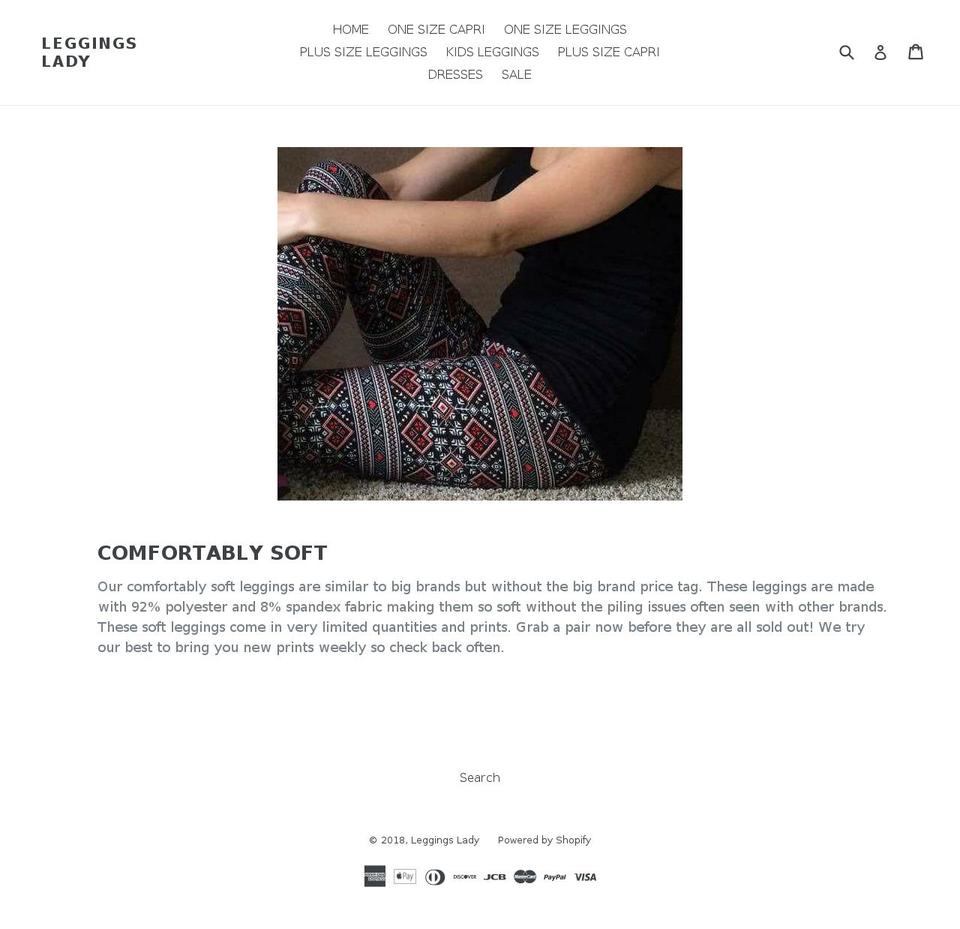 leggingsladystore.com — Shopify storefront screenshot