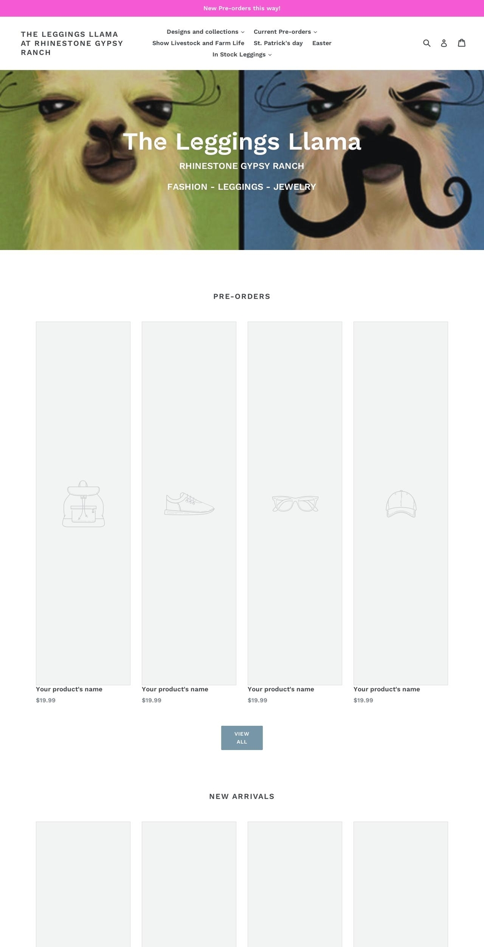 leggingsllama.com shopify website screenshot