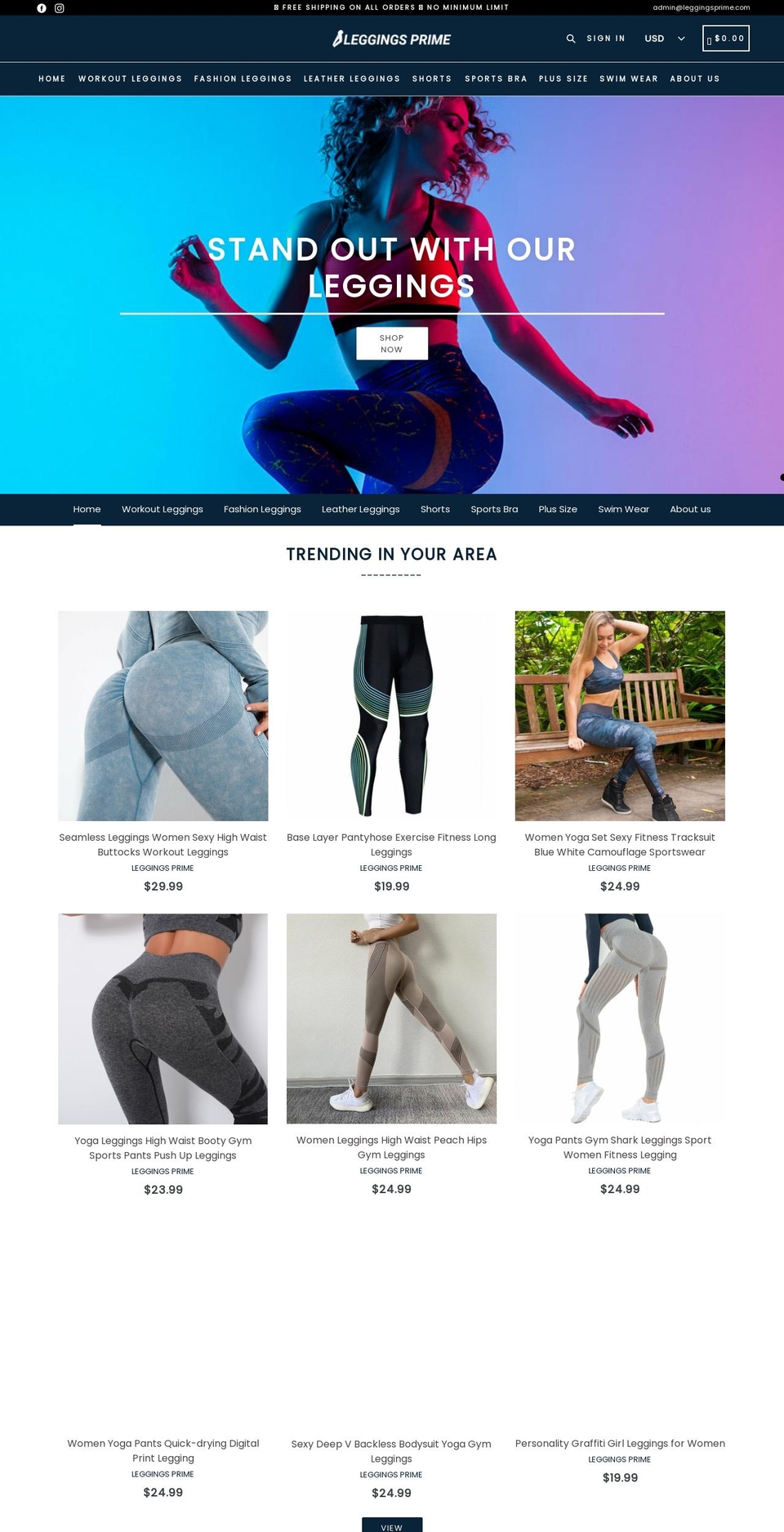 leggingsprime.com shopify website screenshot