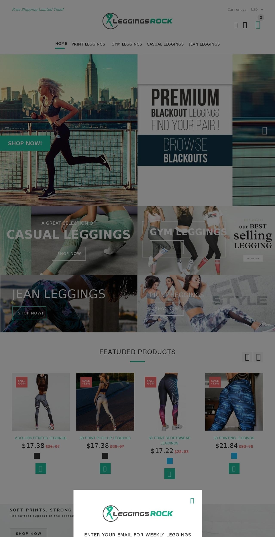 install-me-yourstore-v2-1-9 Shopify theme site example leggingsrock.com