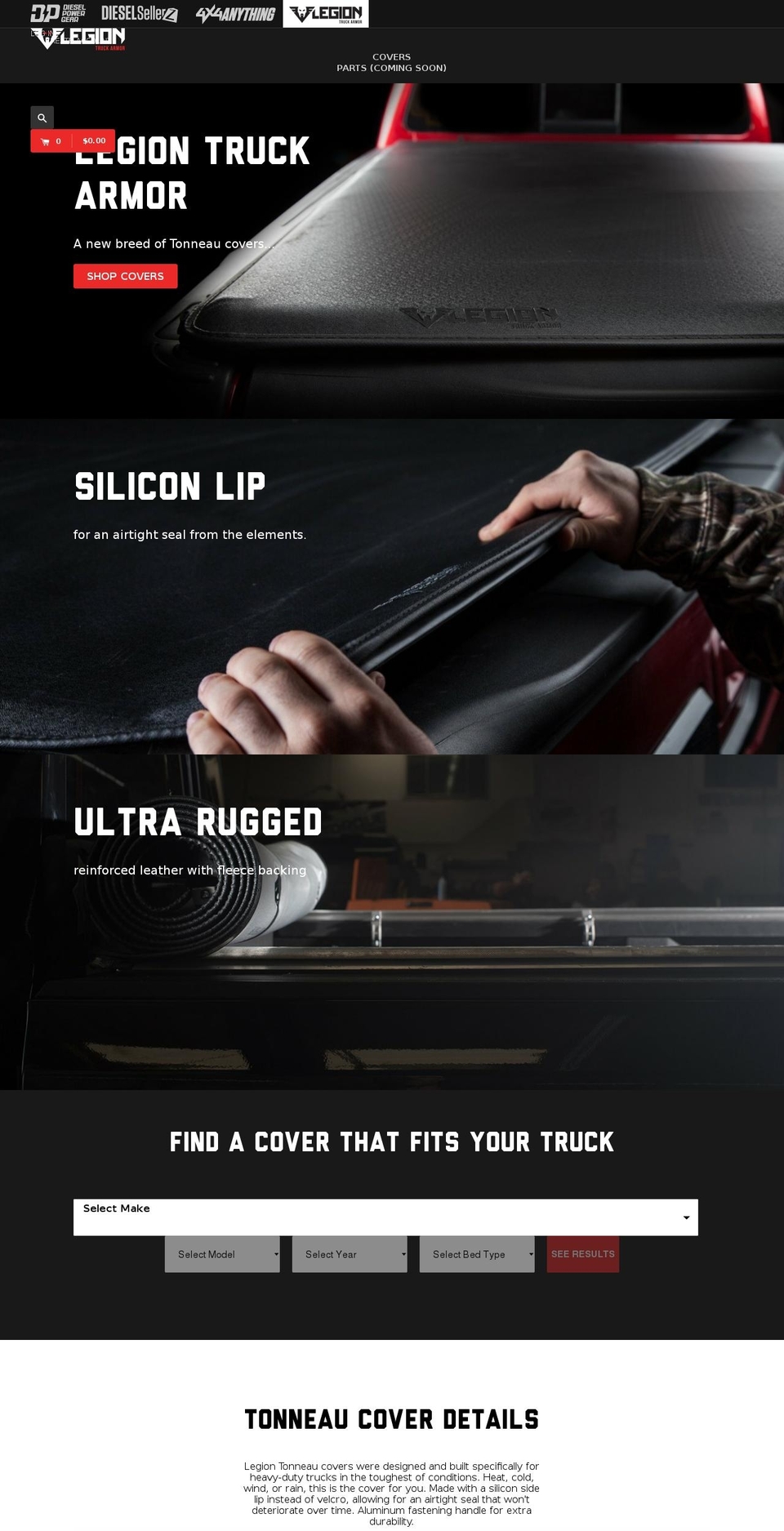 legiontruckarmor.com — Shopify storefront screenshot
