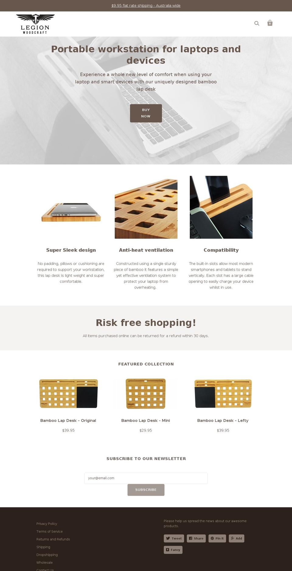 legionwoodcraft.com — Shopify storefront screenshot