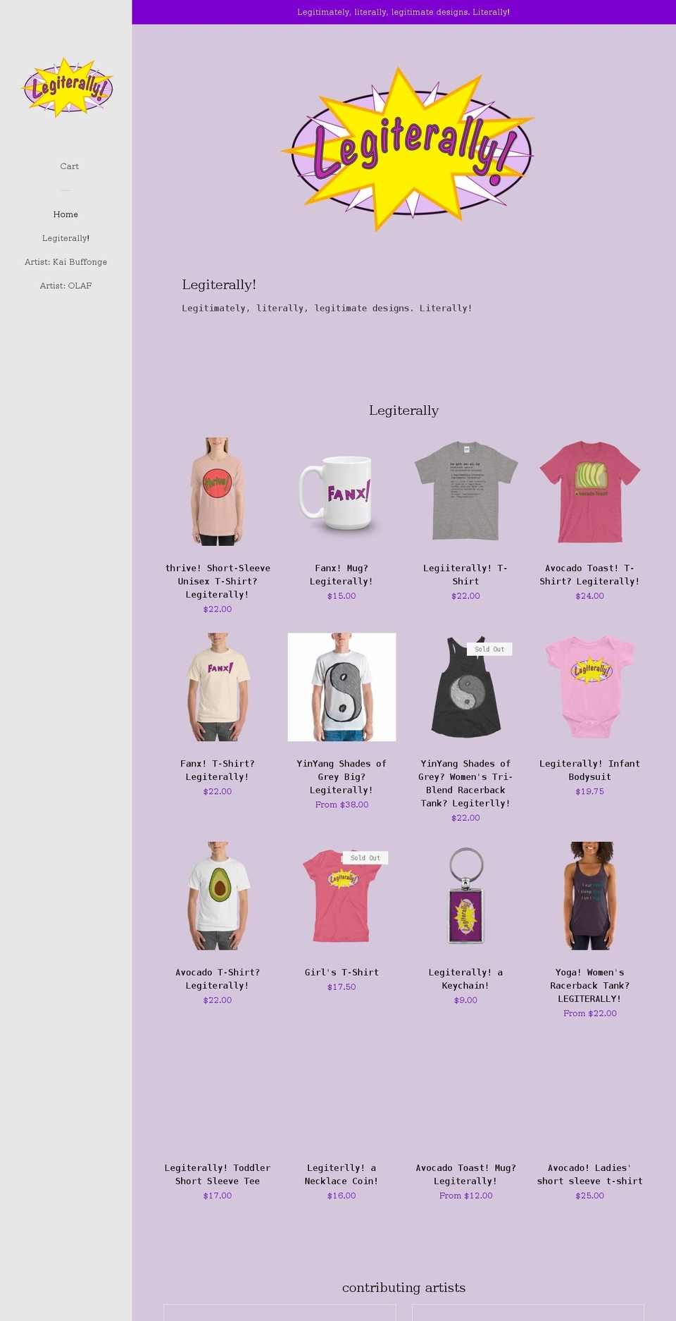 legiterally.net shopify website screenshot