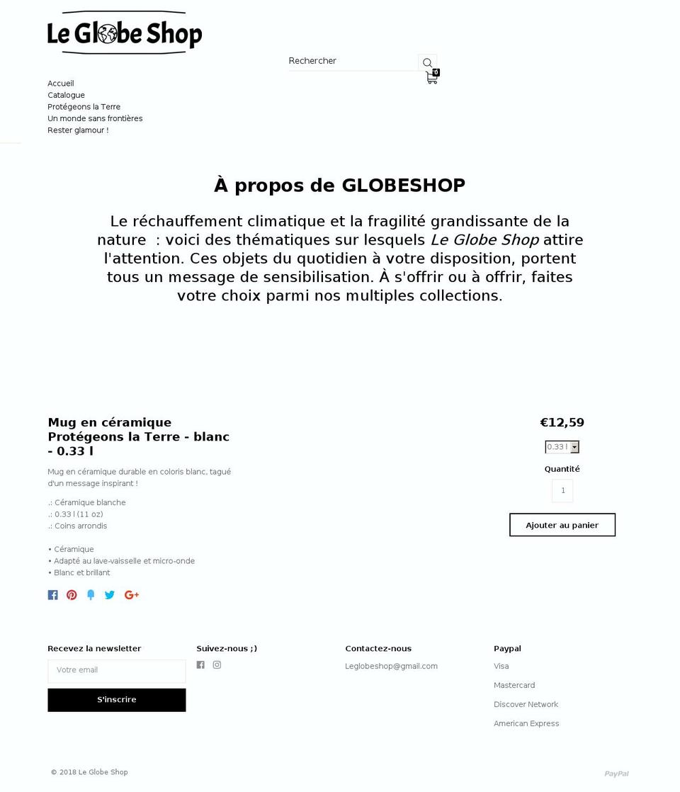 leglobeshop.com — Shopify storefront screenshot