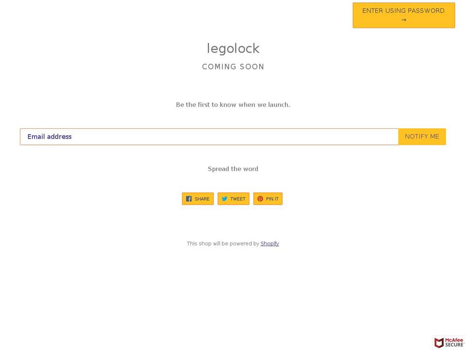 legolock.com — Shopify storefront screenshot