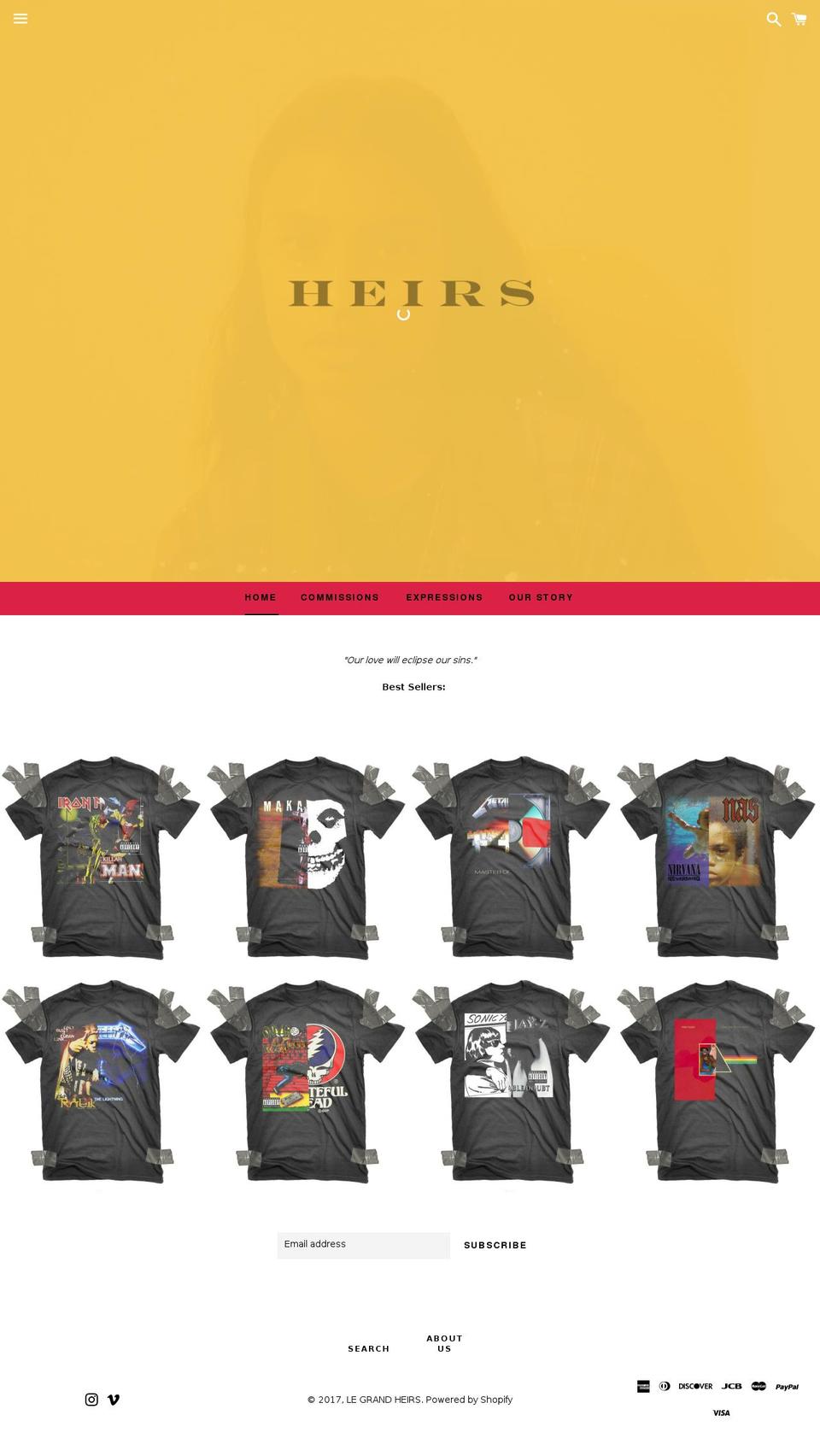 legrandheirs.com shopify website screenshot