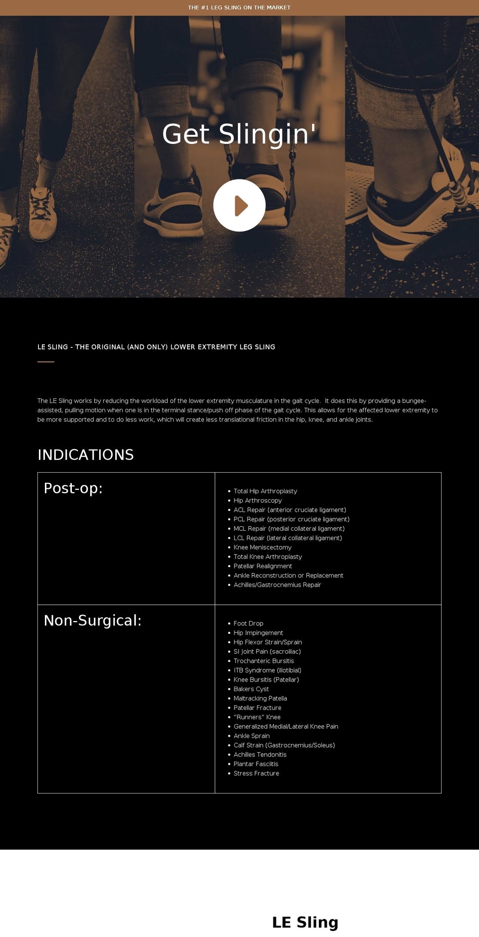 legsling.com — Shopify storefront screenshot