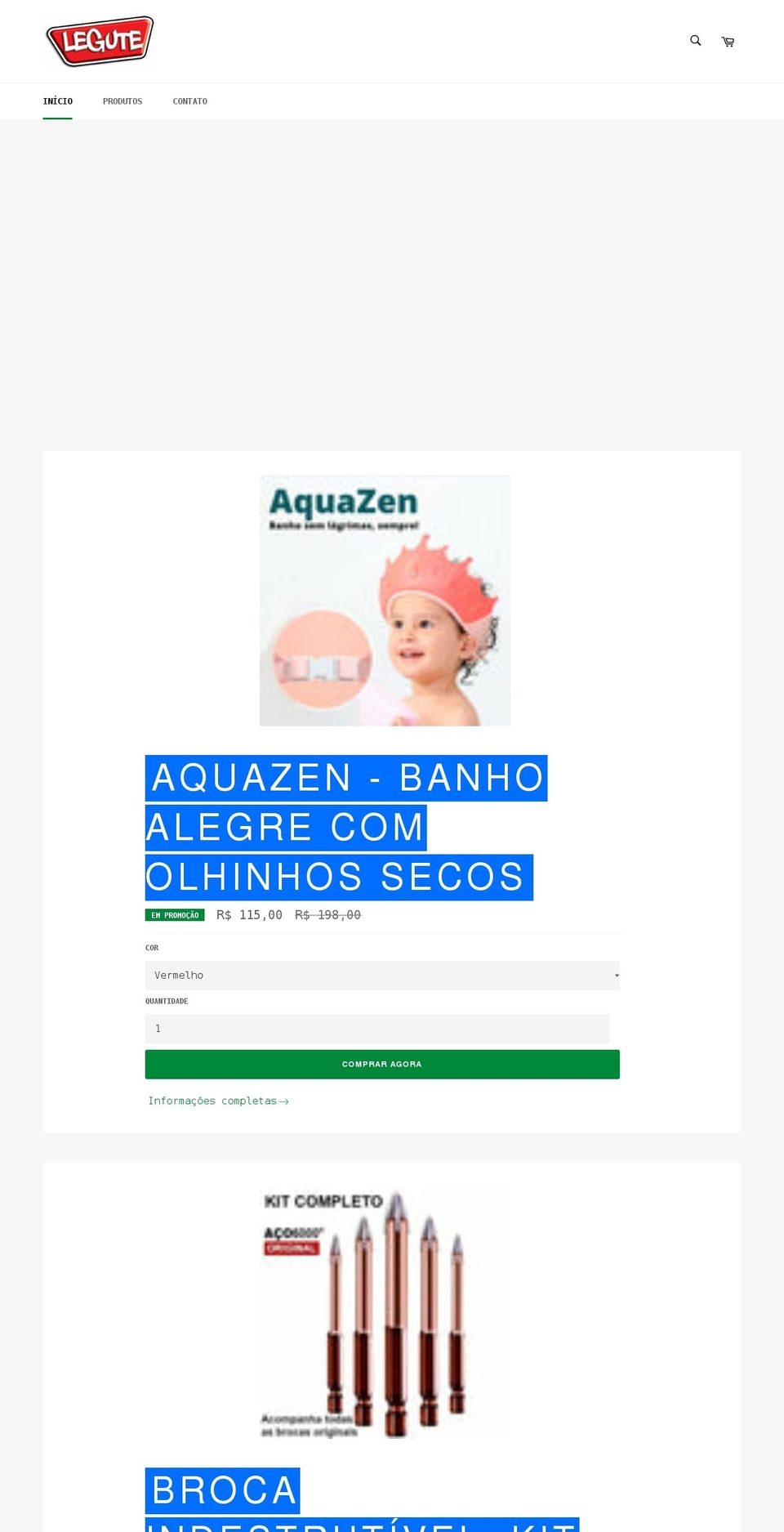 legute.com.br shopify website screenshot